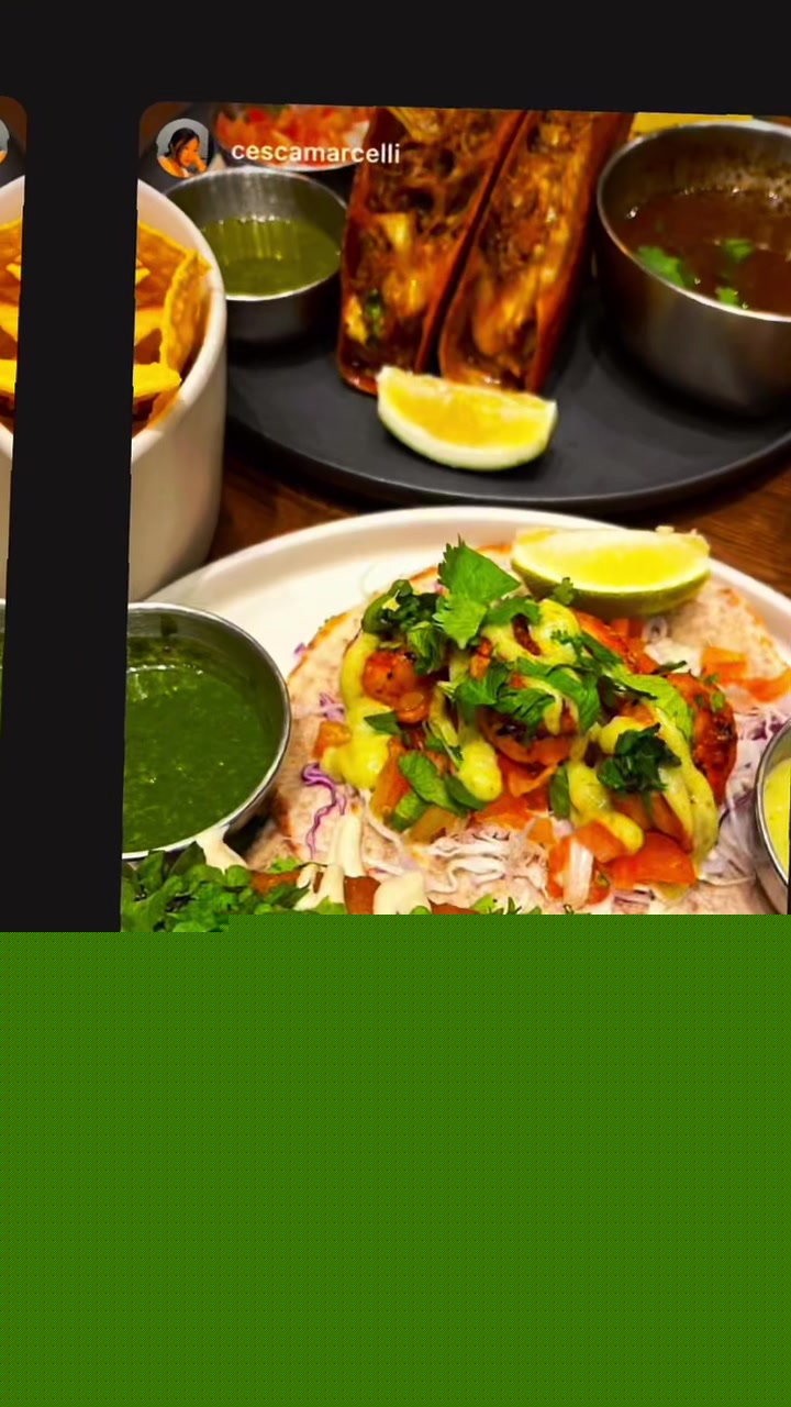 Fish tacos and soft tacos spread at La Guada Mas